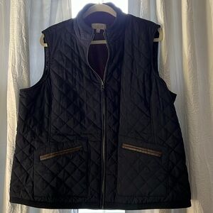 Talbots navy vest 2X with two front pockets